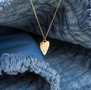 Elongated Heart Disc Necklace