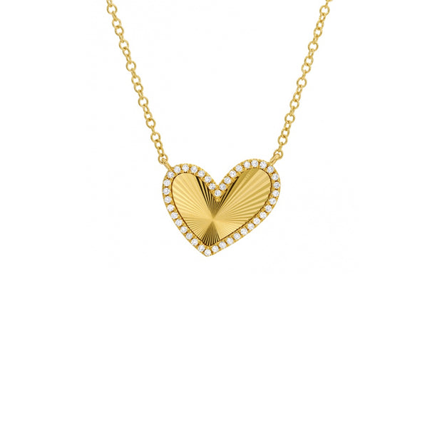 Diamond Border Heart Necklace