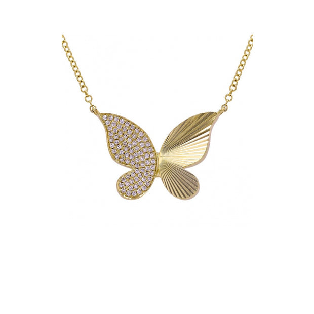 Diamond Large Butterfly Necklace