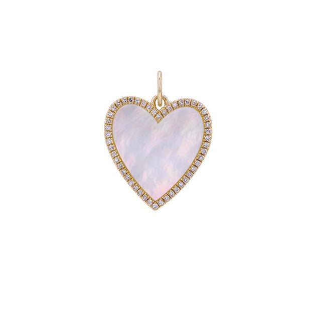 Diamond Mother of Pearl Heart Pendant