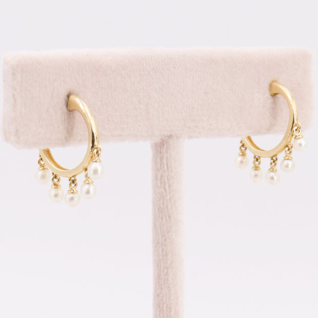 Classic Large Pearl Hoops (Pair)