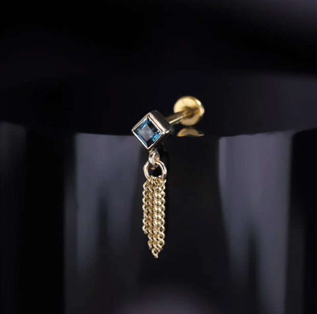 Blue Topaz Tassel Threadless Front