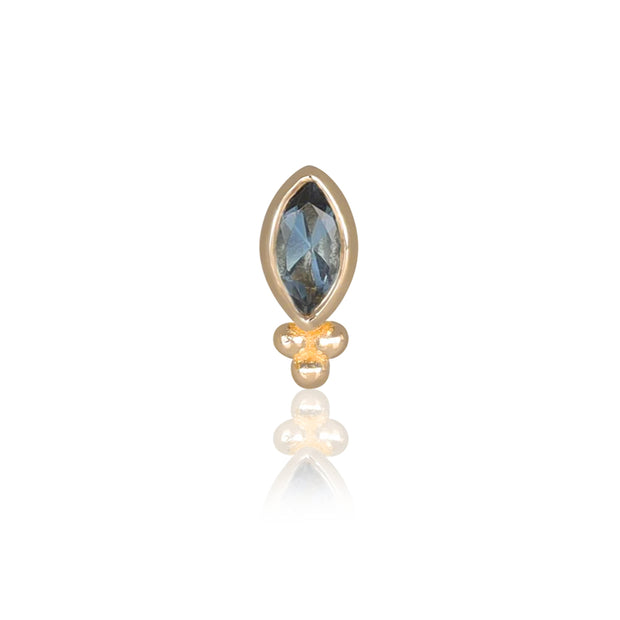 Blue Topaz Tripod Ball Threadless Front