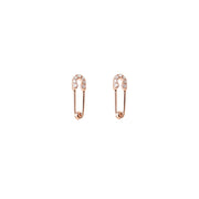 Diamond Safety Pin Studs (Pair)