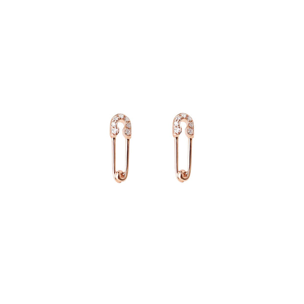 Diamond Safety Pin Studs (Pair)