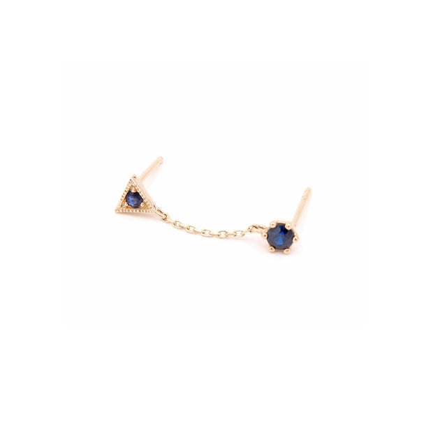 Sapphire Triangle Double Stud