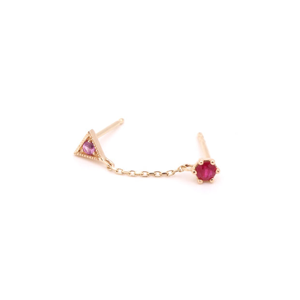 Ruby Triangle Double Stud