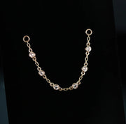 White Topaz Bezel Chain Attachment