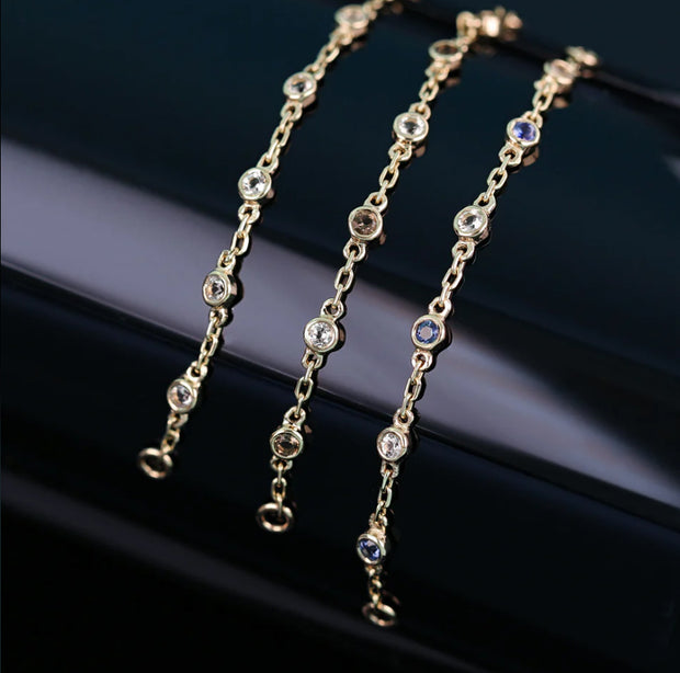 White Topaz Bezel Chain Attachment