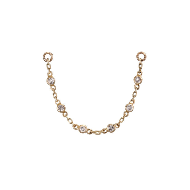 White Topaz Bezel Chain Attachment