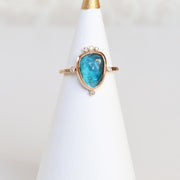 London Blue Topaz Diamond Crown Ring