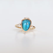 London Blue Topaz Diamond Crown Ring