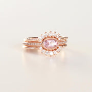 Morganite & Diamond Ring Set