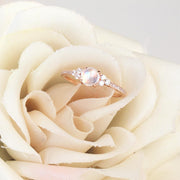 Moonstone & Diamond Rose Ring