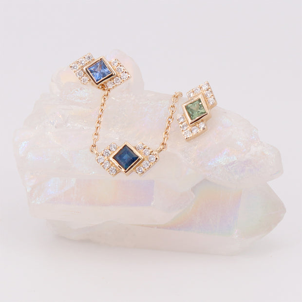 Amelia Blue Sapphire & Diamond Necklace