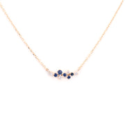 Sapphire & Diamond Cluster Necklace