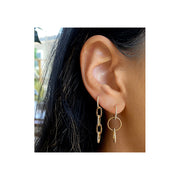 Diamond Huggie Link Earrings (Pair)