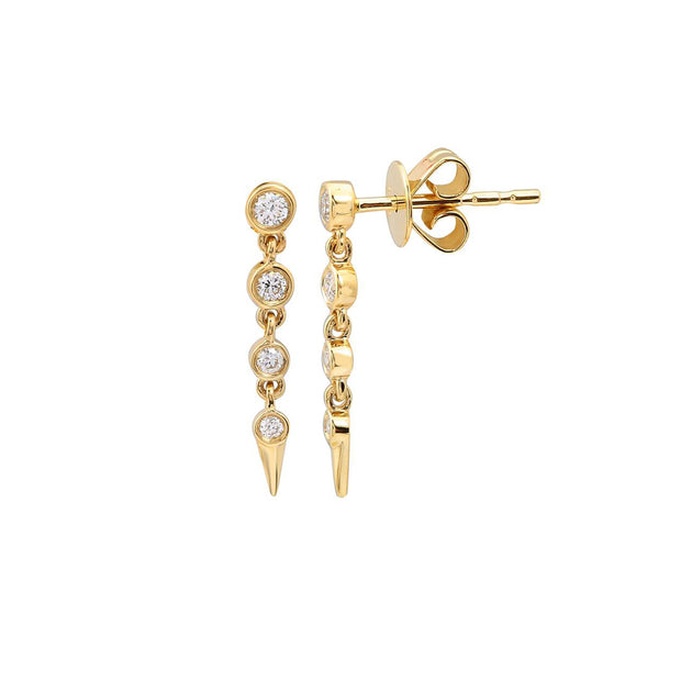 Diamond Spike Drop Studs (Pair)