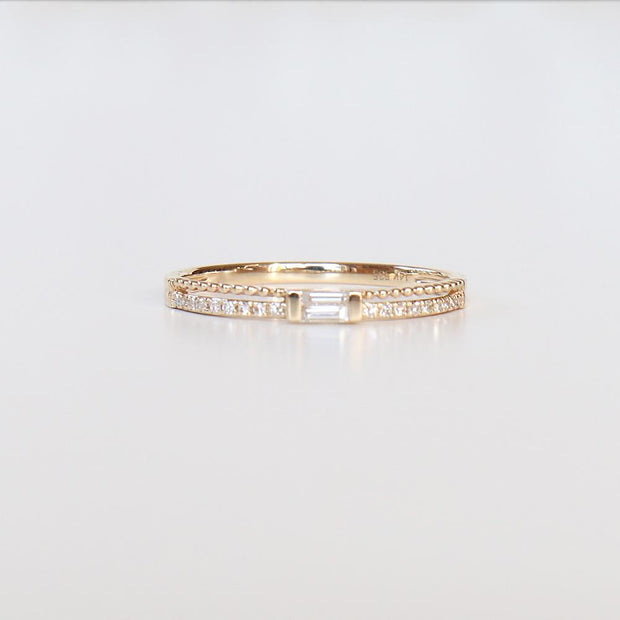 Double Row Diamond Baguettes Ring