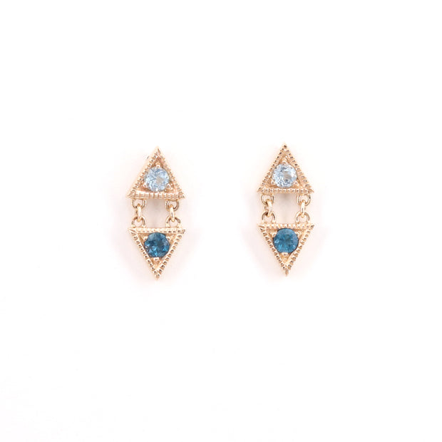Double Triangle Topaz Studs (Pair)