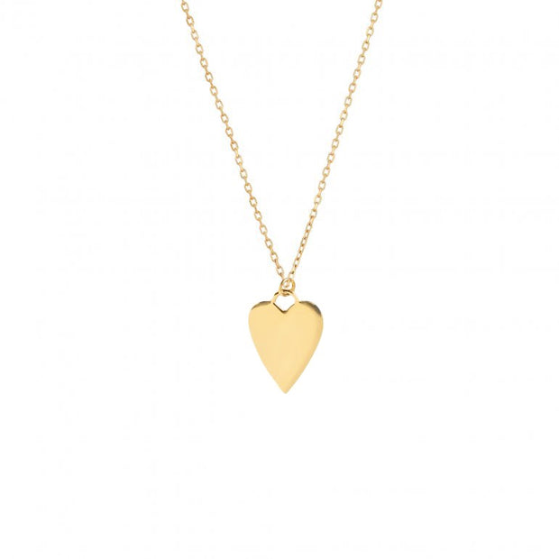 Elongated Heart Disc Necklace