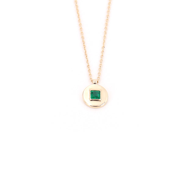 Emerald Signet Necklace