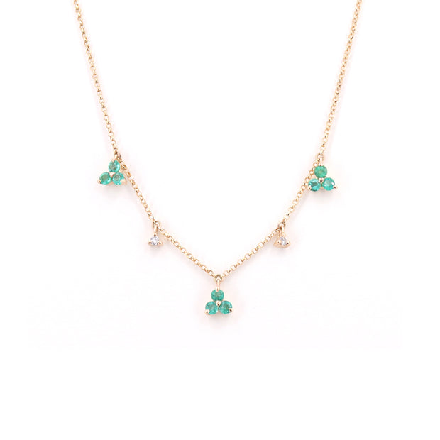 Emerald Tripod  & Diamond Necklace