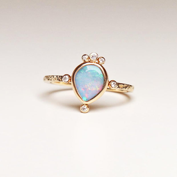 Opal Crown Diamond Ring