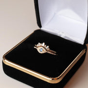 Diamond Evil Eye & Baguette Crown Ring Set