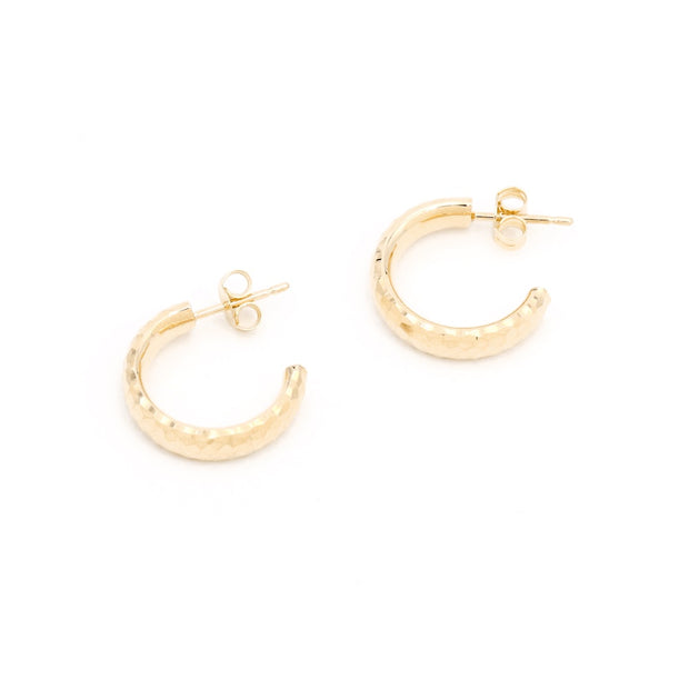 Large Faceted Hoops (Pair)
