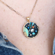 Space Galaxy Inlay Diamond Pendant (Available by Special Order)