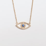 Large Evil Eye Diamond Necklace