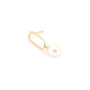 Paperclip Pearl Stud
