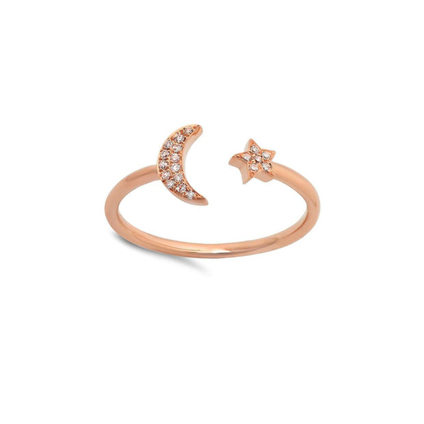Diamond Star & Moon Ring