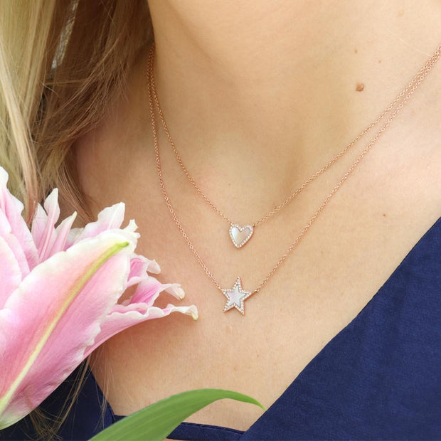 Diamond Mother of Pearl Star Necklace