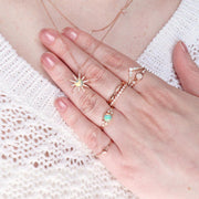 Opal & Diamond Rose Ring