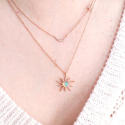 Opal & Diamond Starburst Necklace
