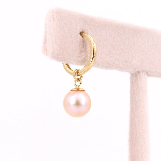Pink Pearl Hoop Charms (Pair)