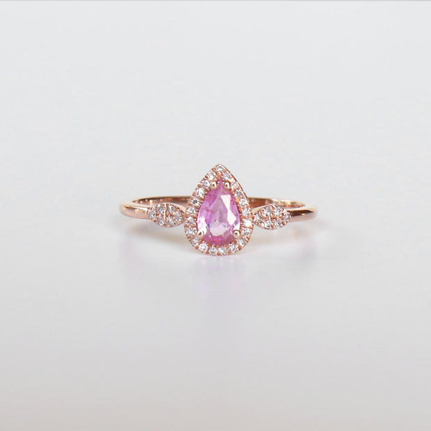 Teardrop Sapphire Diamond Ring