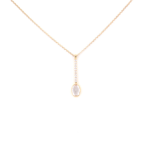 Rosecut Sapphire & Diamond Drop Necklace