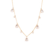 Rosecut Sapphire & Diamond Dangle Necklace