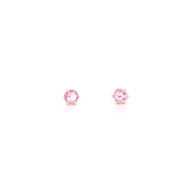 Rosecut Pink Sapphire Studs (Pair)