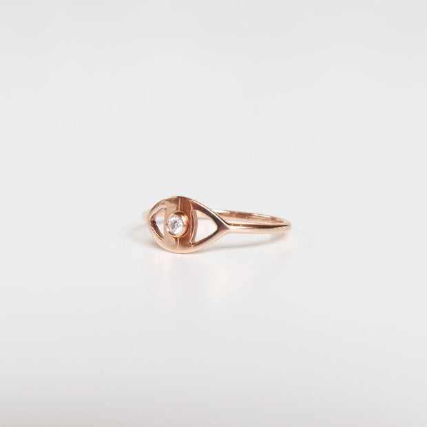 Diamond Bezel Evil Eye Ring