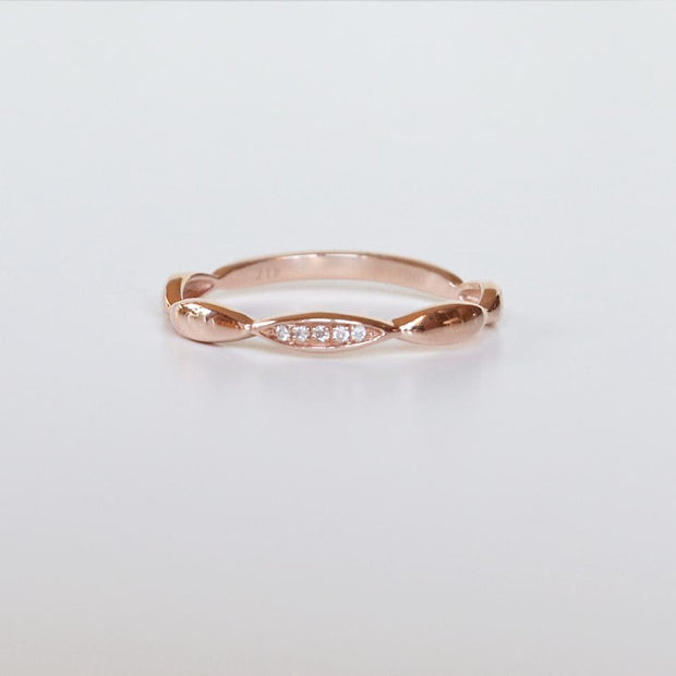 Diamond Wave Rose Gold Ring
