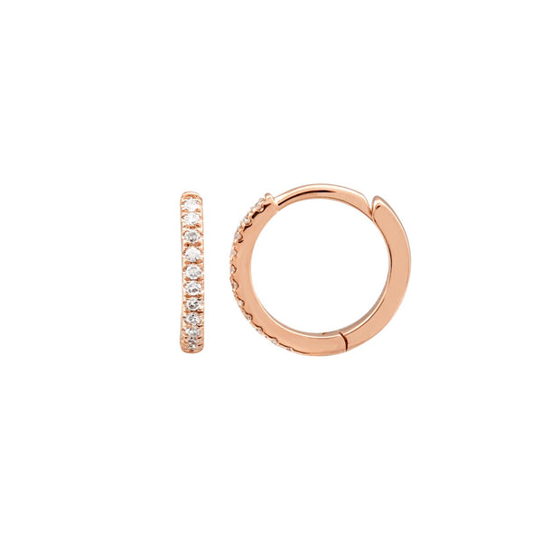 Rose Gold Diamond Huggie (Single)