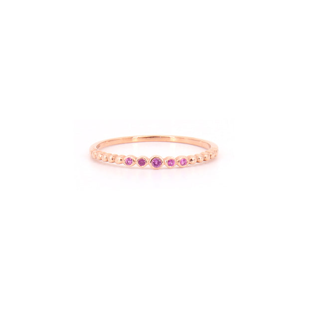 Lily Pink Sapphire Rose Stacking Ring