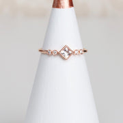 White Topaz Diamond Ring