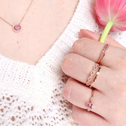 Rosecut Pink Sapphire Diamond Necklace