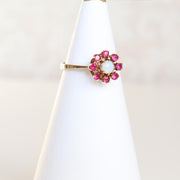 Ruby & Opal Floral Ring