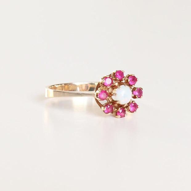 Ruby & Opal Floral Ring